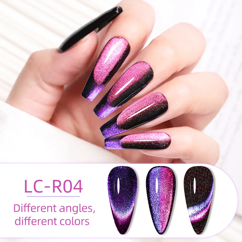 LILYCUTE 7ml 9D Cat Magnetic Gel Nail Polish Rainbow Reflective Effect Soak Off Gel Semi Permanent Nail Art UV Gel Varnish