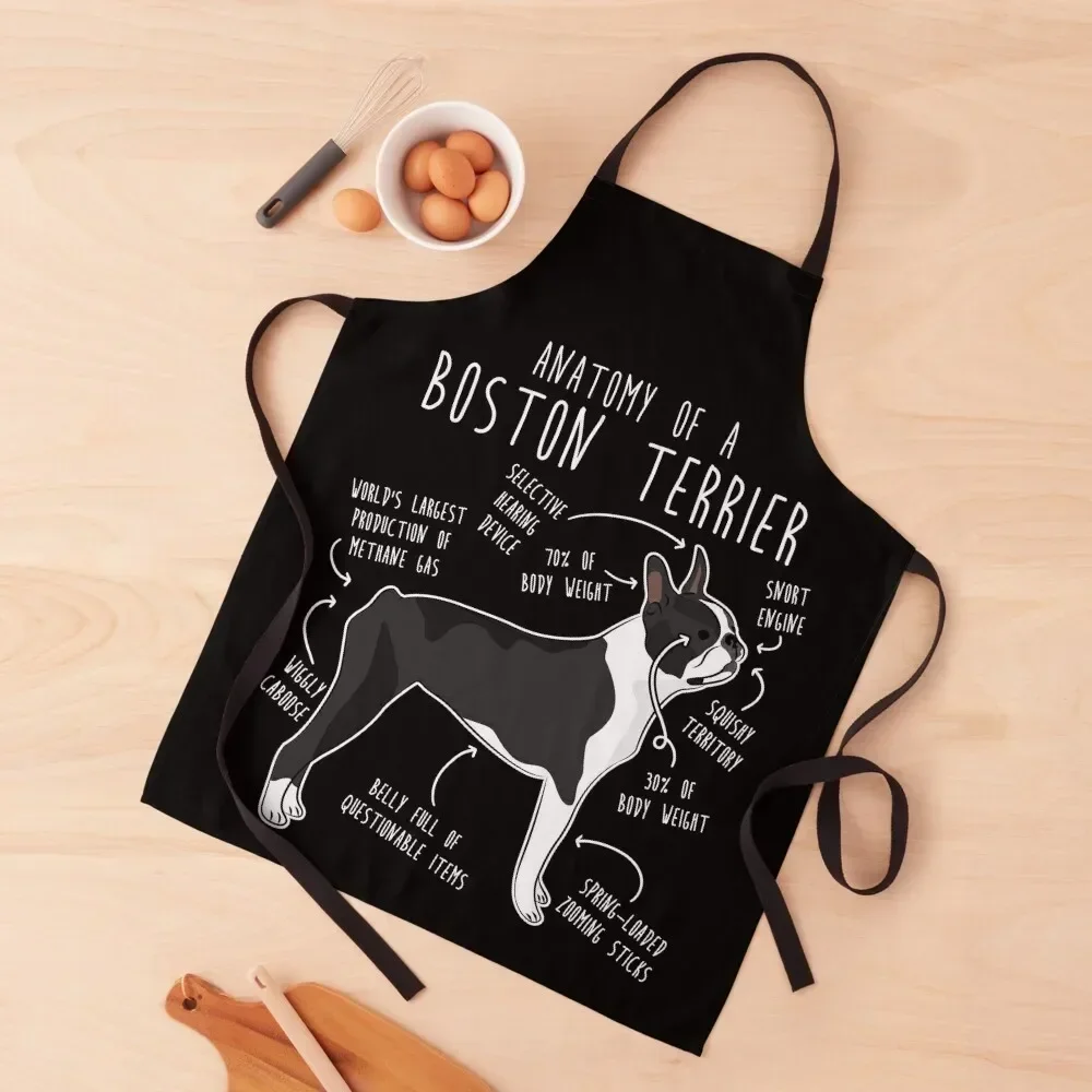 Boston Terrier Dog Anatomy Apron Kitchen Items kitchen girl innovative kitchen and home items New year's Apron