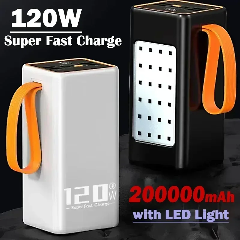 120 واط اتجاهين شحن سريع 200000 مللي أمبير سوبر سعة كبيرة المحمولة PowerBank آيفون سامسونج Xiaomi شاحن بطارية خارجي