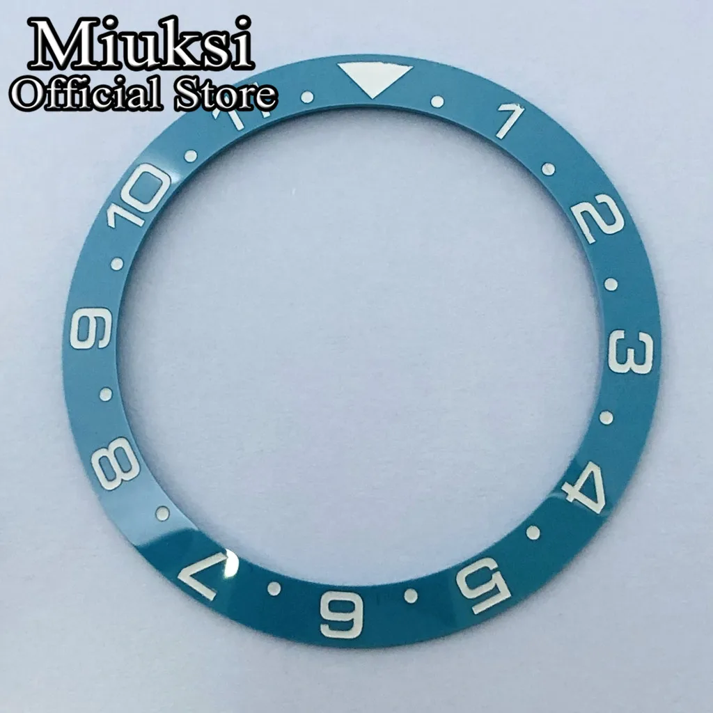 Miuksi high quality 38mm sky blue ceramics bezel insert fit 40mm watch case