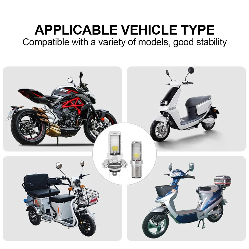 عالية السطوع H4 LED موتو ضوء مرحبا لو شعاع ضوء لمبة دراجة نارية Led المصباح 6500K 12 فولت 1530 COB رقائق IP68 BA20D LED لمبة