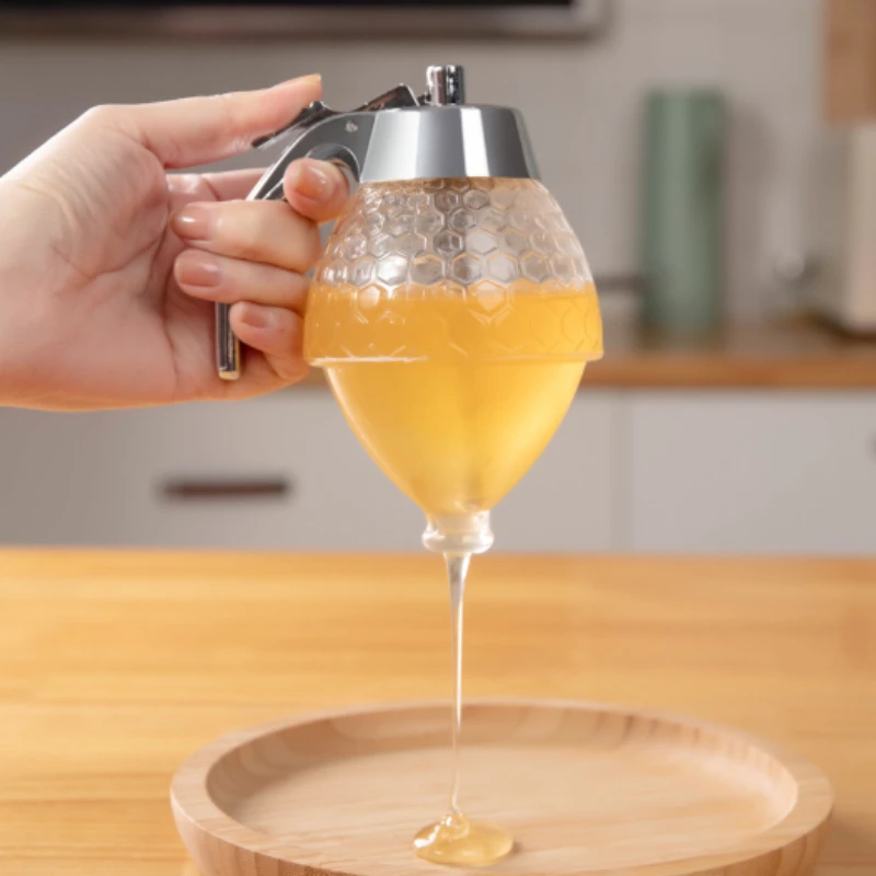 Juice Syrup Cup Bee Drip Dispenser Kettle Kitchen Accessories Honey Jar Container Storage Pot Stand Holder Squeeze Bottles