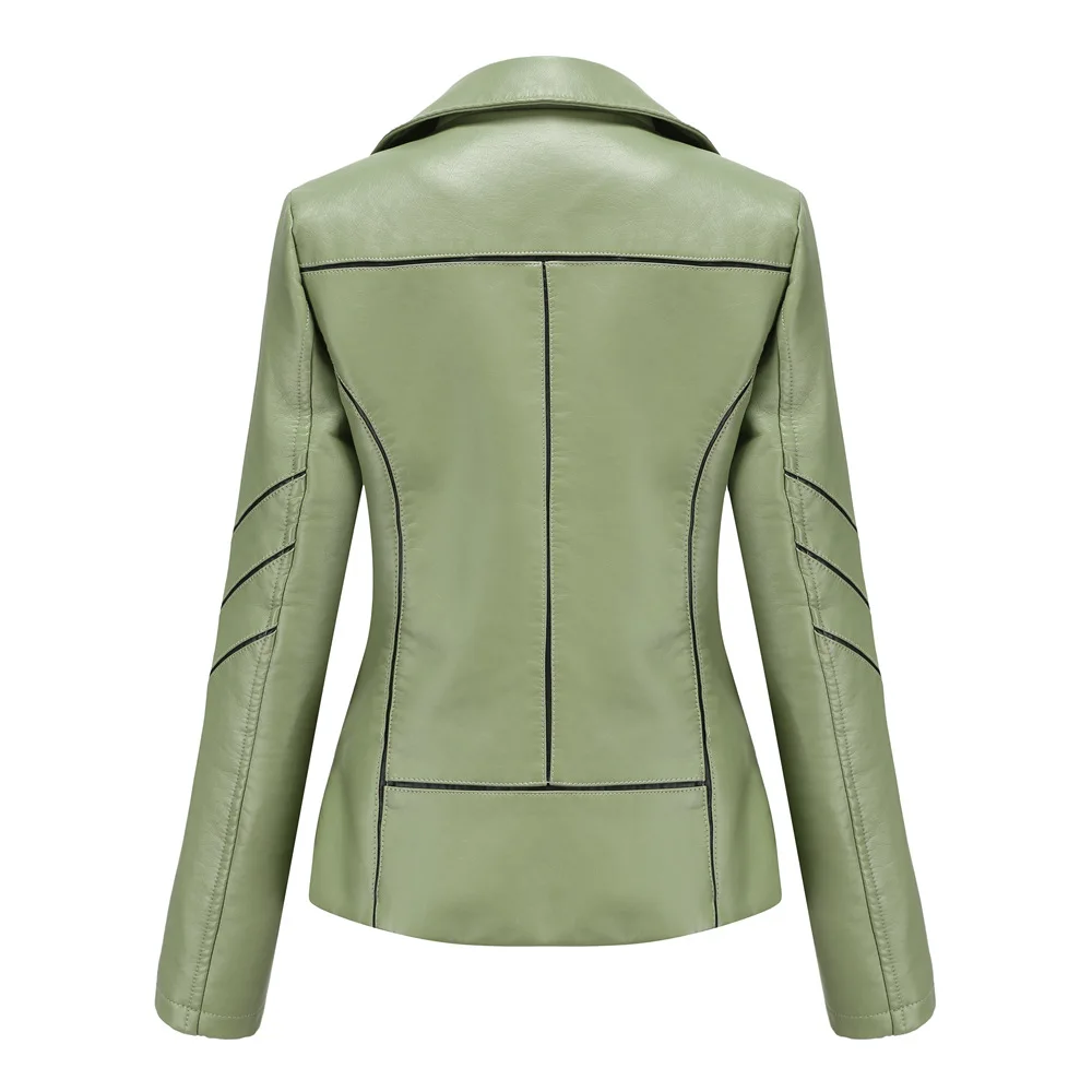 Thin PU Zipper Short Coat for Women, Motorcycle Jackets, Leather Clothes, Spring and Autumn Jackets, New Style, Purchase