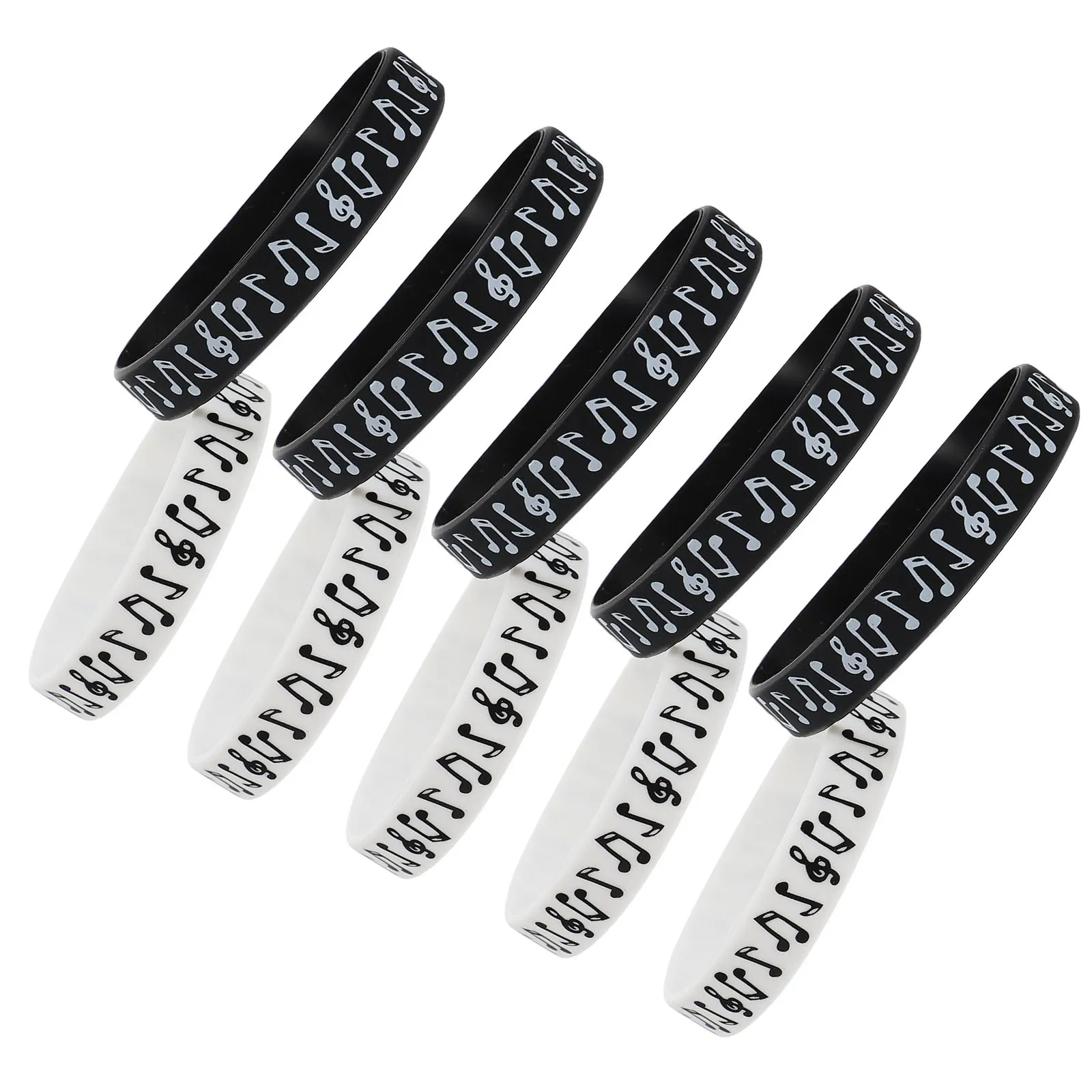 

10Pcs Syllable Notes Silicone Wristbands Music Festival Bracelets Comfortable Long-Lasting Decorative Wristband for Parties