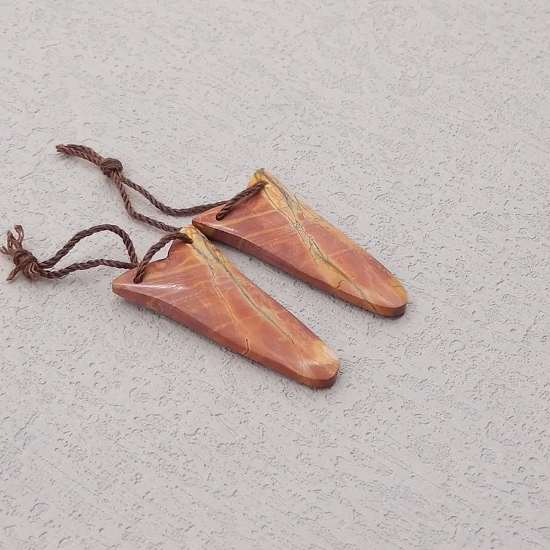 Natural Multi-Color Picasso Jasper Double Hole Earring Beads, Drilled Earring Pair,Semi-Precious Stones for Jewelry Making