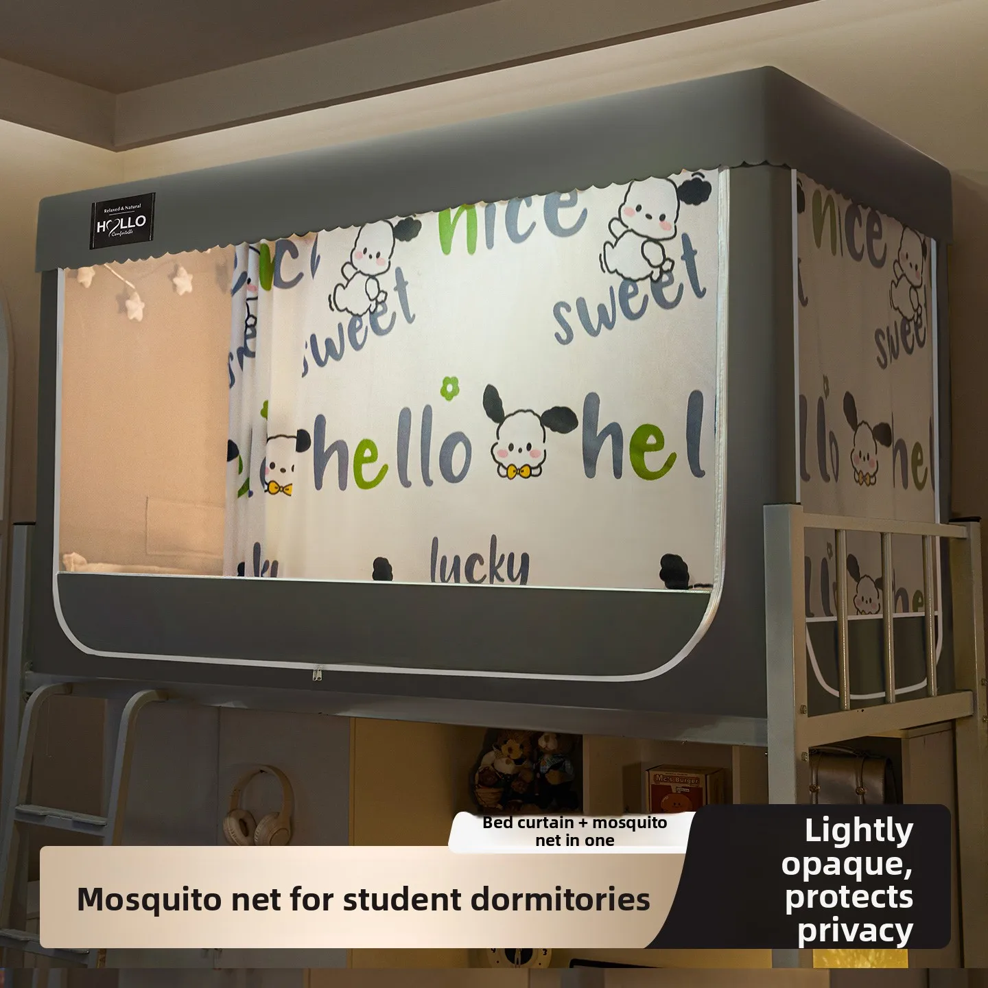 

Student Inteated Mosquito Net Curtain Dustproof Windproof Light Bloing Privacy ield Single Bed Dormi Upper Bed