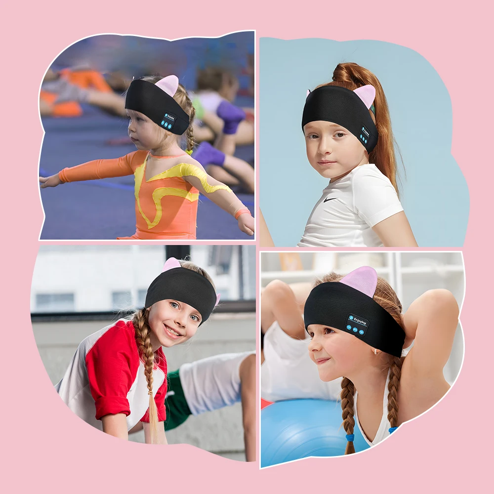 Kids Wireless Headphones Sleep Mask Headband With Microphone Headphones For Kids with Stereo Sound Foldable Kids Headphones