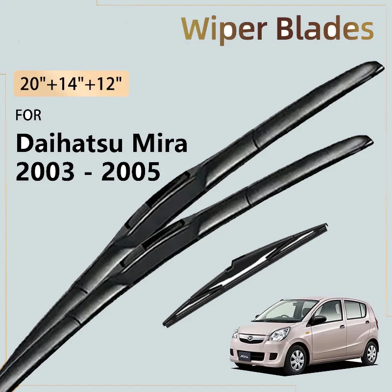 Front Rear Wiper Blades For Daihatsu Mira Cuore L250 2003 2004 2005 Accessories Windshield Windscreen Window Brushes 20