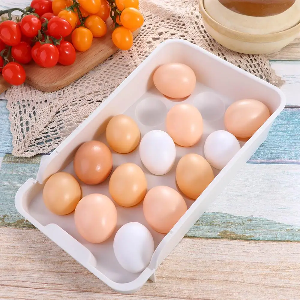 Egg Holder Storage Case Home Kitchen Supplies Anti-Collision 15 Grid Egg Box Fresh-Keeping Box Egg Tray Storage Container