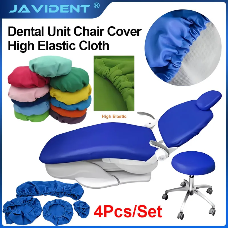 JAVIDENT 1Set Elastic Fiber Fabric Dental Chair Covers | Dust-Proof Four-Piece Seat Protectors | Dentistry Lab Dentist Equipment