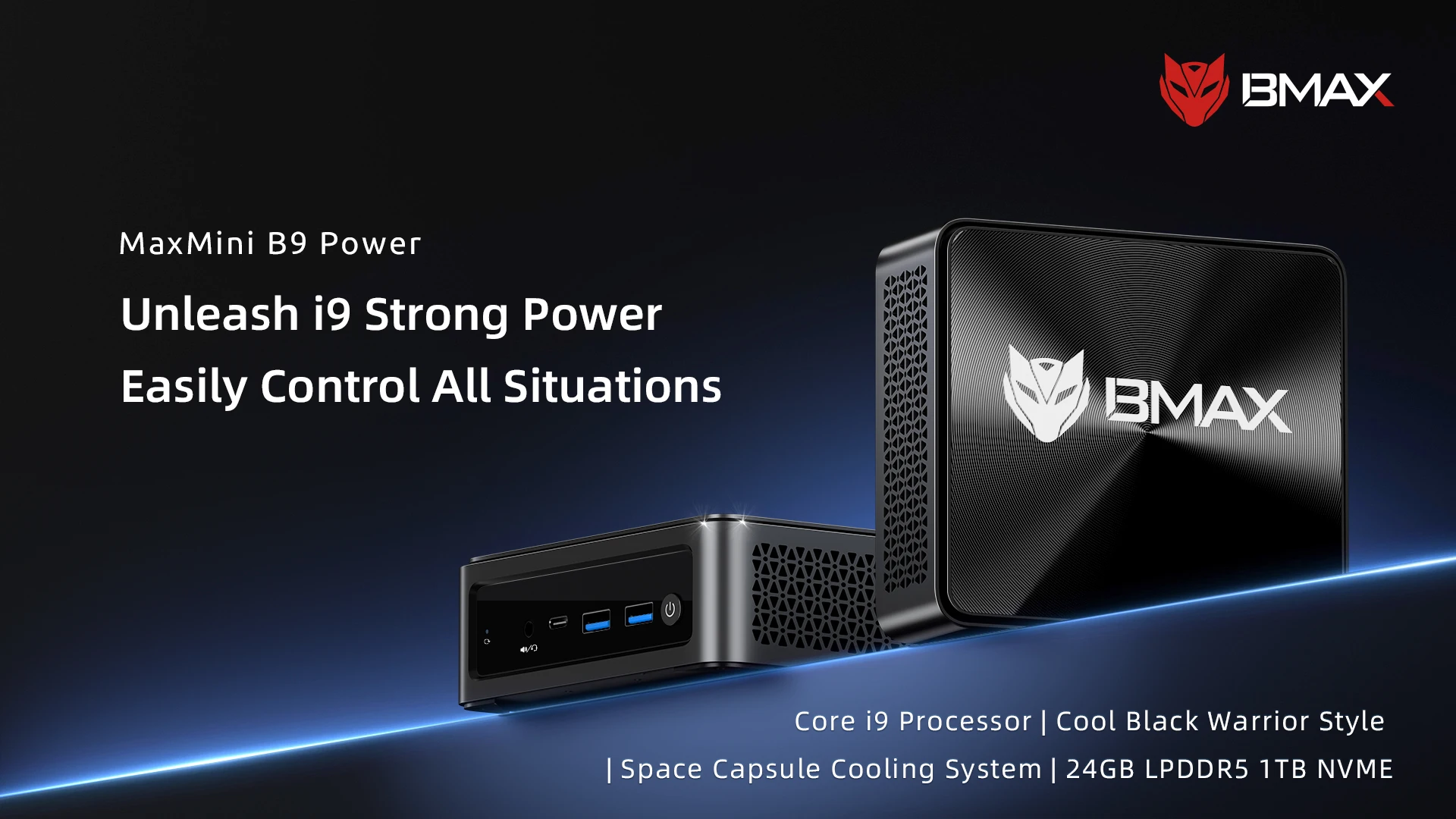 BMAX Mini PC B9 Power LPDDR5 24 GB RAM 1 TB NVMe SSD Intel Core i9 12900HK Windows 11 Supports up to 4K@60Hz