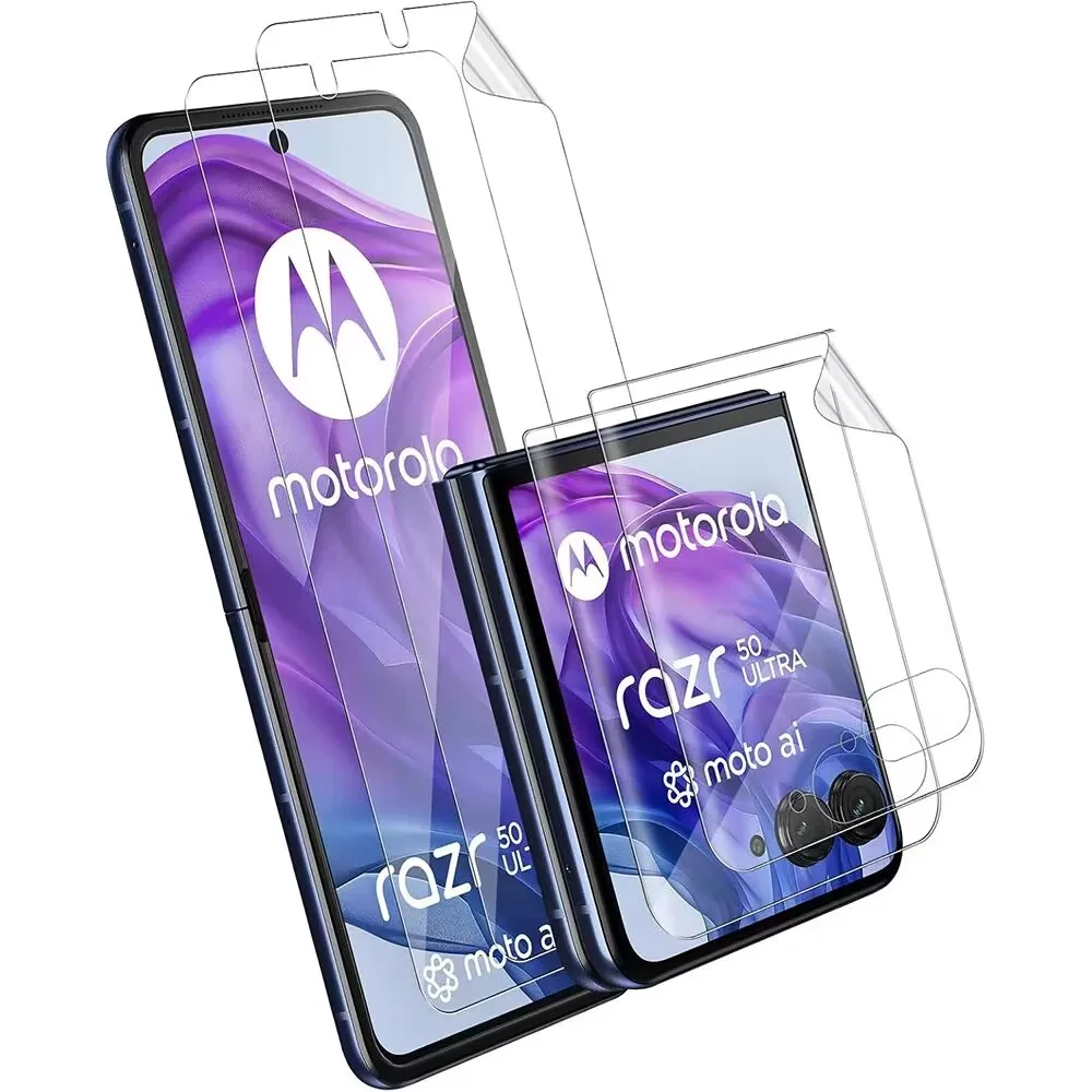 

4PCS Matte Hydrogel Film for Moto RAZR 50 Ultra Screen Protector for MOTOROLA Razr Plus 2024 Front Back Protective Film