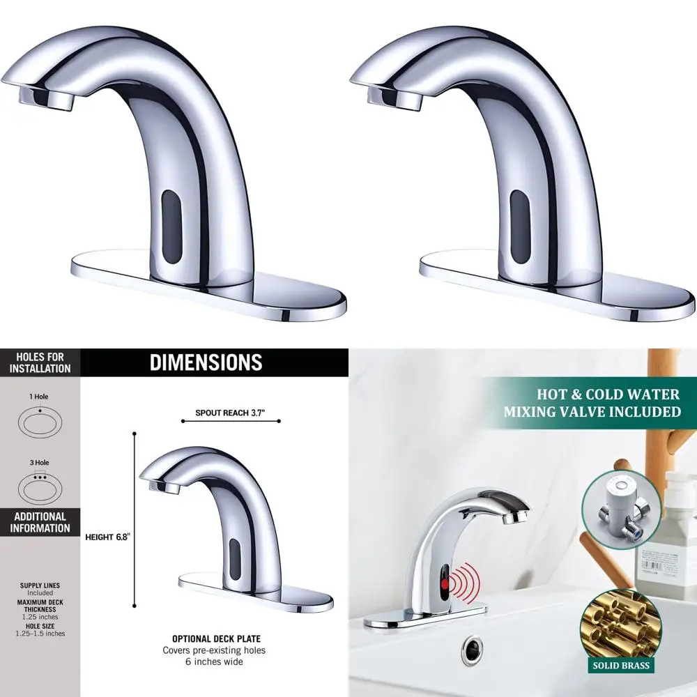 

Battery-Powered Touchless Sink Faucet with Automatic Sensor for Commercial Use