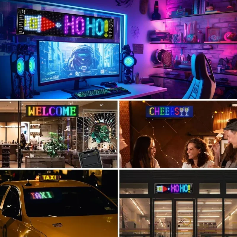 LED Matrix Pixel Panel USB 5V RGB Car Sign Bluetooth App Control Flexible Addressable Pattern Graffiti Scrolling Text Animation image 6