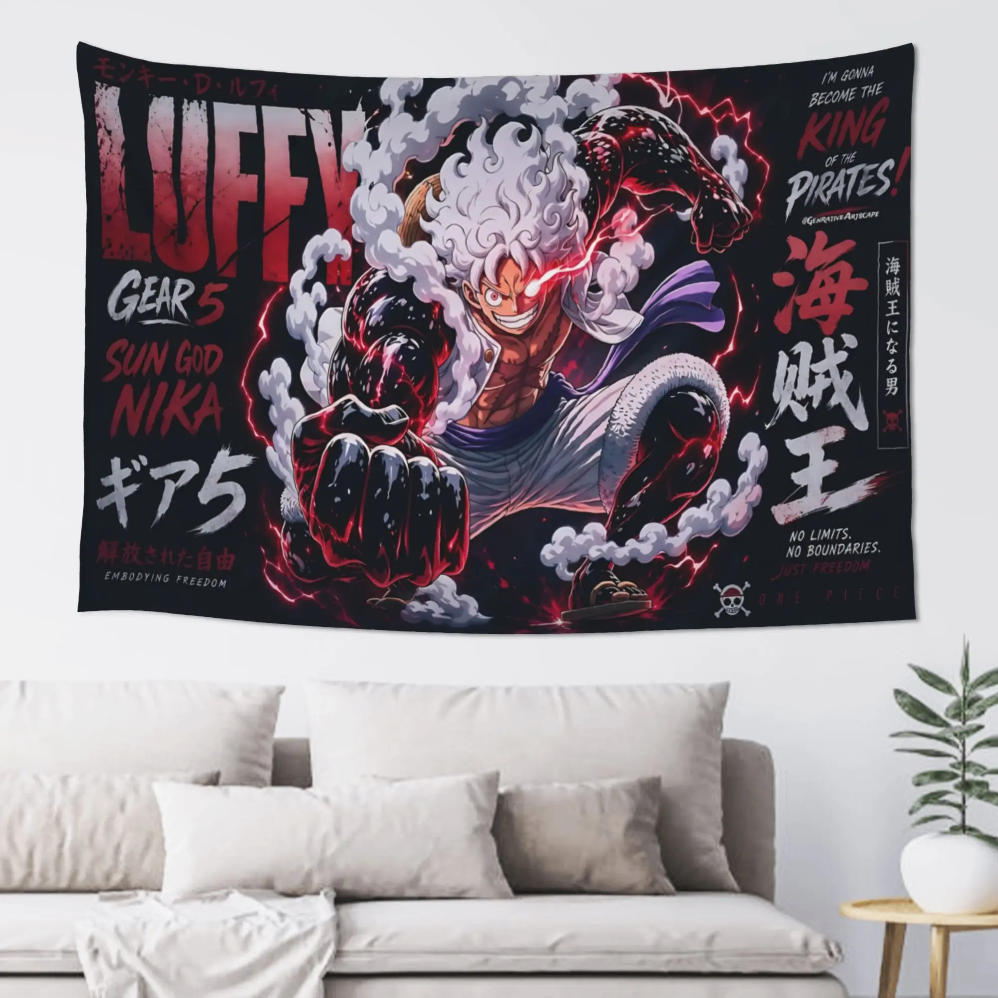 Cutecore Anime One Pieces Tapestry Bedroom Decoration  Wall Hanging Blanket Tapestry Cool Stuff For Room