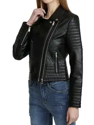 Blouson en similicuir femme, vintage, noir PU, avec fermeture éclair, grande taille 3XL, printemps automne 2023