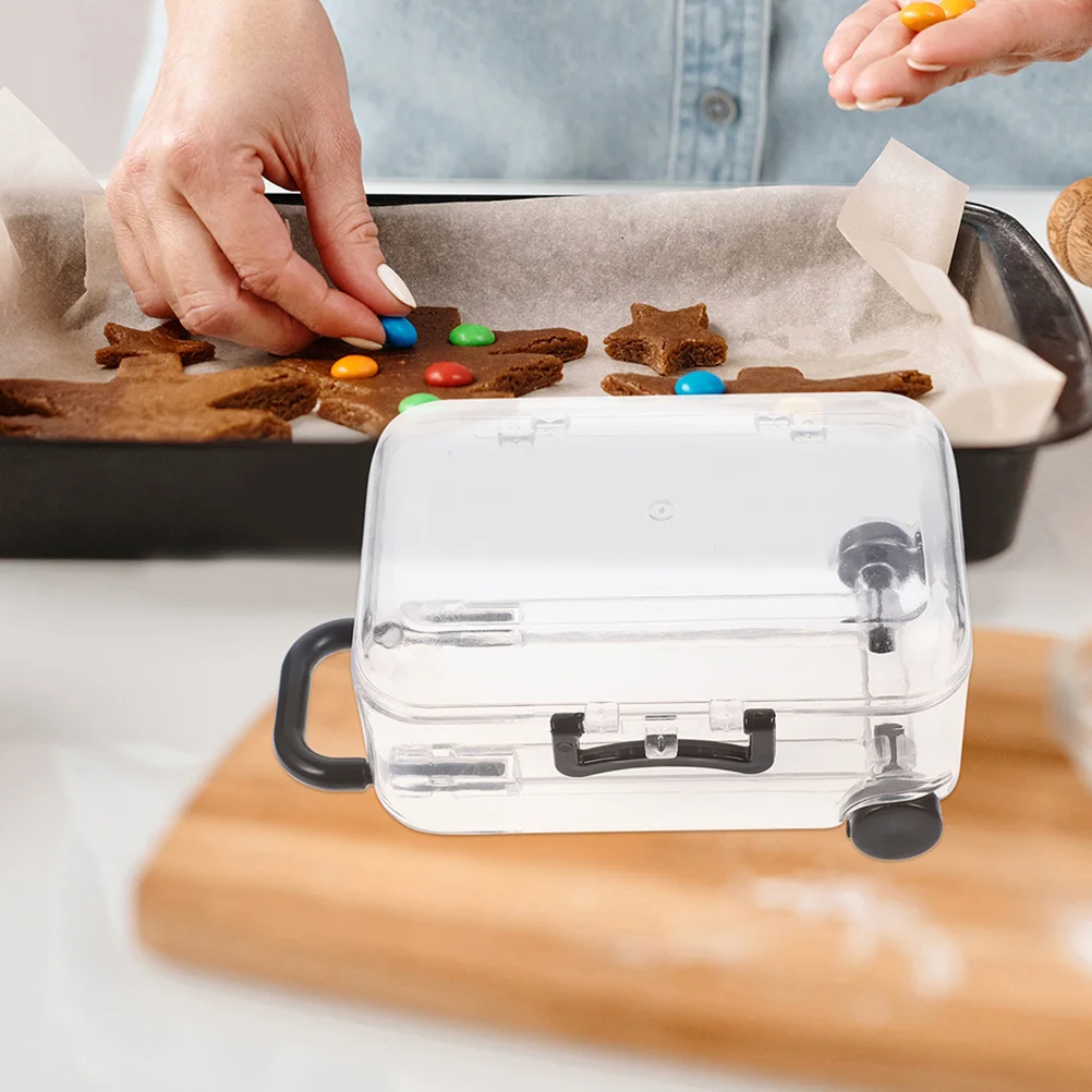 

24Pcs Mini Suitcase Party Favor Box Transparent Candy Storage Holder for Wedding Birthday Bachelorette Favors Treats Travel