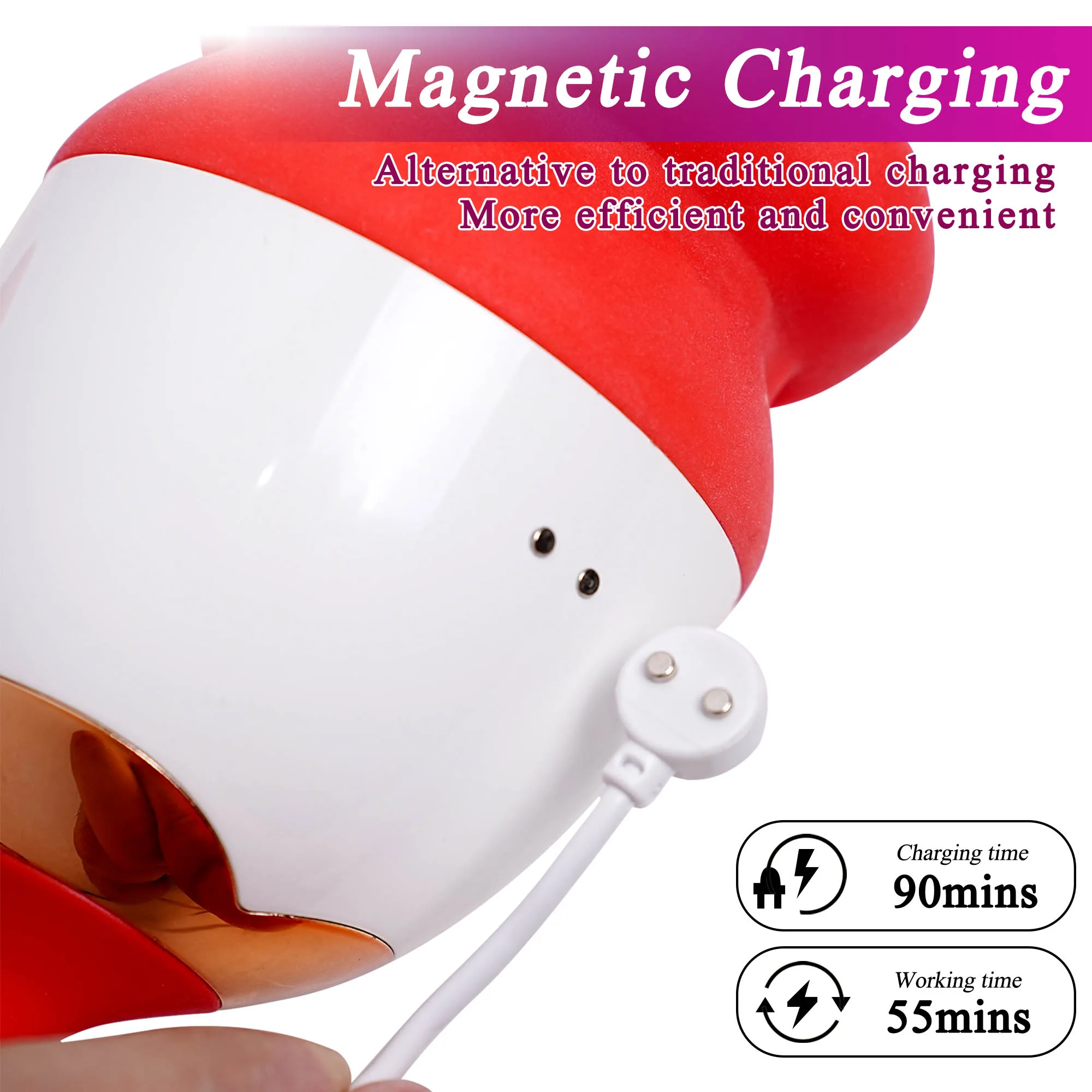 10段階速度調整可能なクリトリス吸引刺激ディルド、乳首・膣・舌なめバイブレーターマッサージ器、オナニーグッズ、男女兼用セックストイ