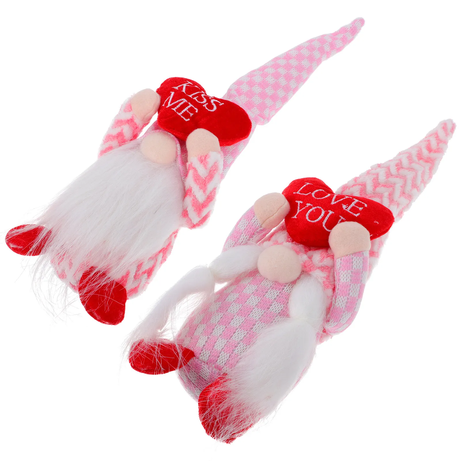 

2Pcs Love Heart Gnome Decoration Creative Desktop Ornament Party Layout Props Valentine's Day Scene Decor Gift