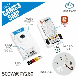M5Stack Official Unit CamS3 Wi-Fi Camera 5MP