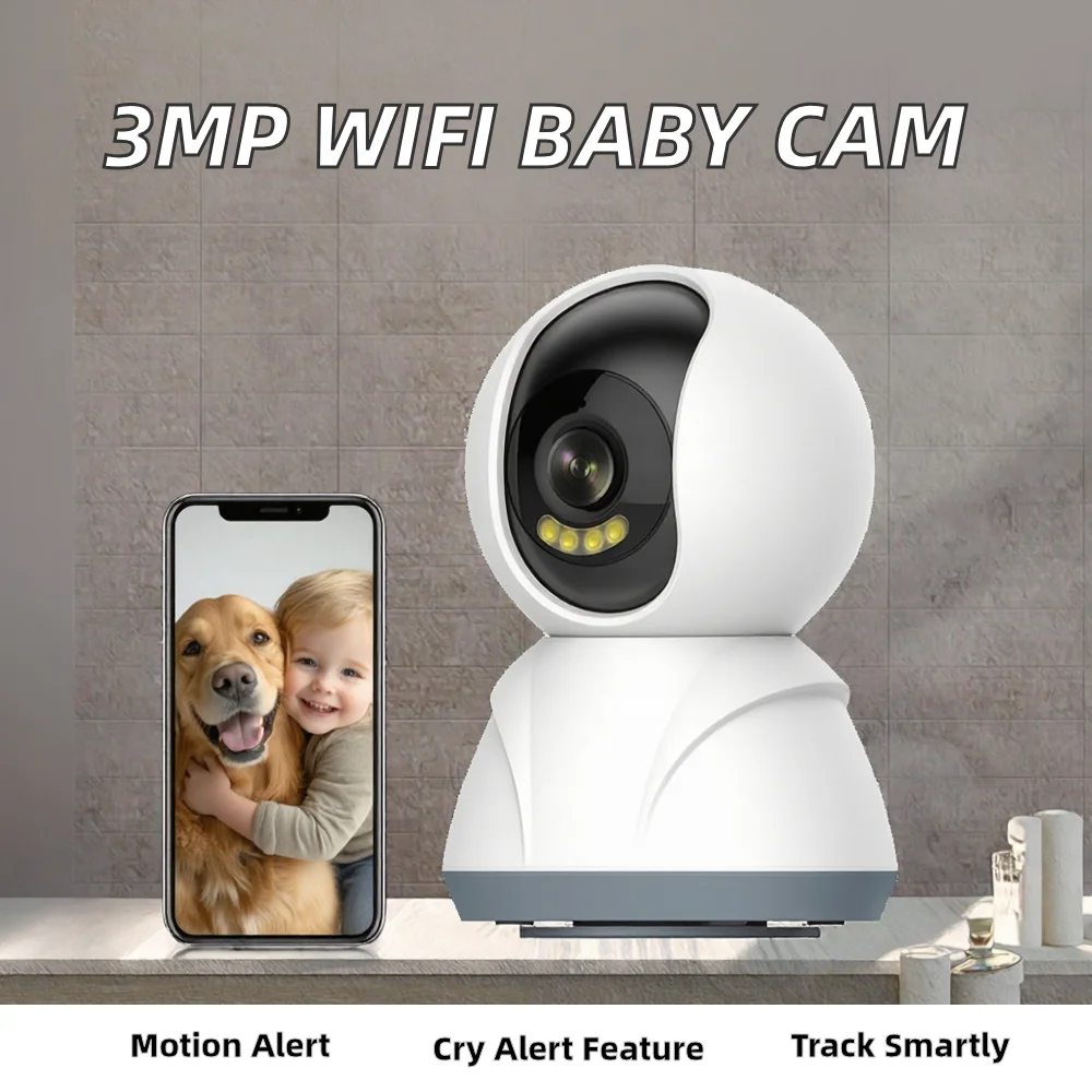 hit product3MP Smart WIFI Type C Interface 1080P Wireless Home Security Camera Baby Monitor Crying Alarm Smart Tracking for Home