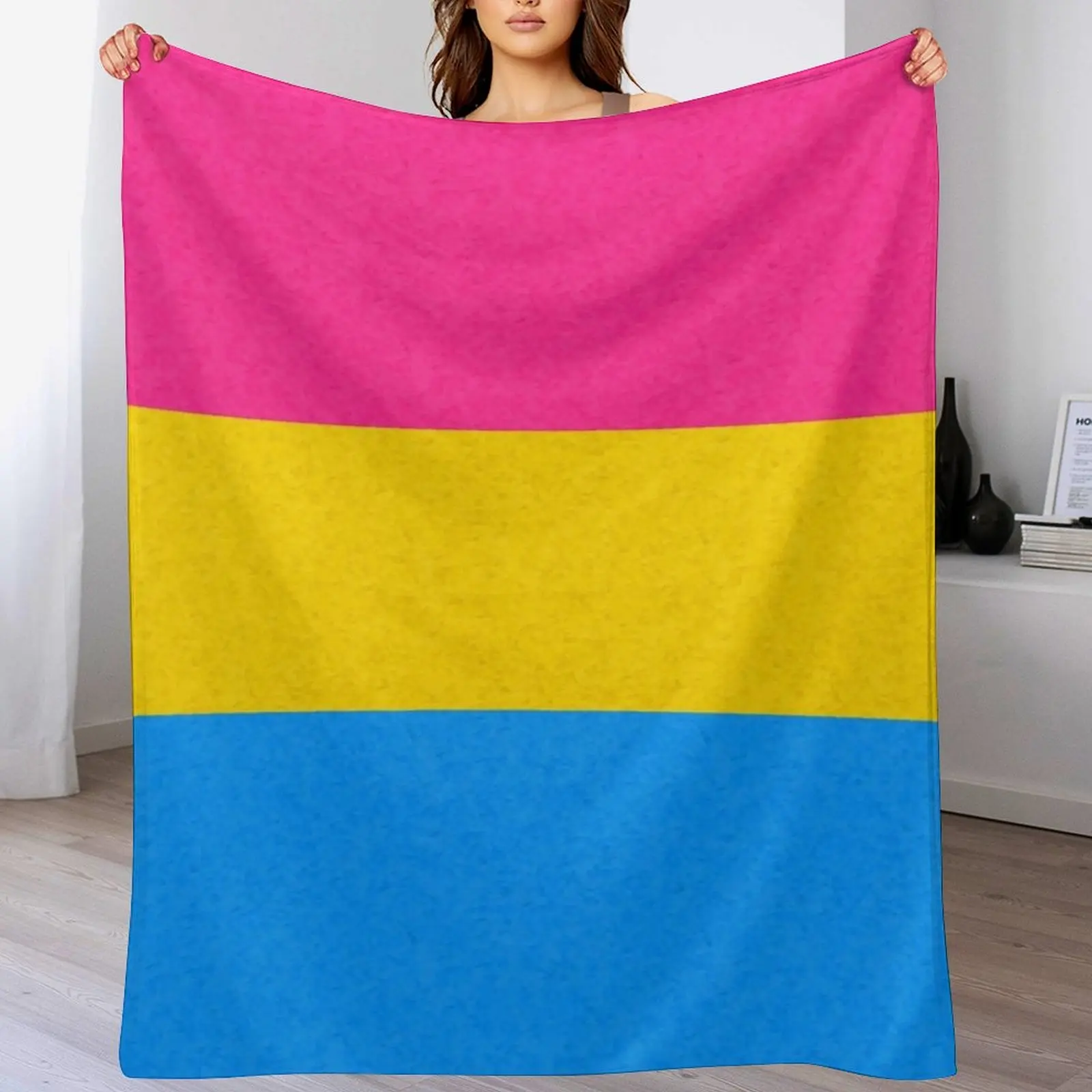 

Pansexual Pride Flag Colored Background Throw Blanket warm for winter for babies Hair Blankets