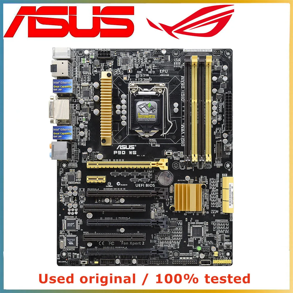 Placa-mãe para ASUS, Desktop Mainboard, SATA III, PCI-E 3.0, X16, LGA 1150, DDR3, 32G, Z97, P9D, WS