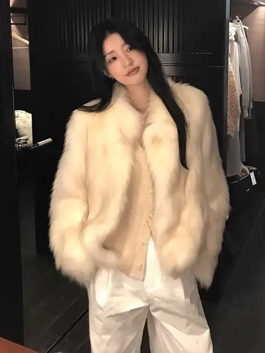 

Fashion Women Winter Real Rabbit Fur Knitted Coat Female Casual Long Sleeve Genuine Fur Jacket Warm Thick Outwear Femme Wh134