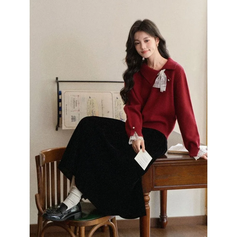 

Модный серый пуловер, осенне-зимний женский новый свободный вязаный топ с длинными рукавами, элегантный и универсальный топ