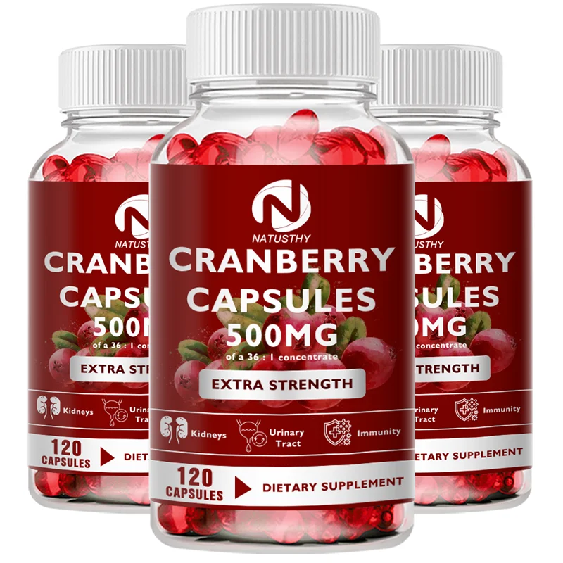 Cranberry Extract Supports Urinary System Health, Bladder Health Potent Antioxidant Rich Vitamin C - Everyday Cranberry Capsule