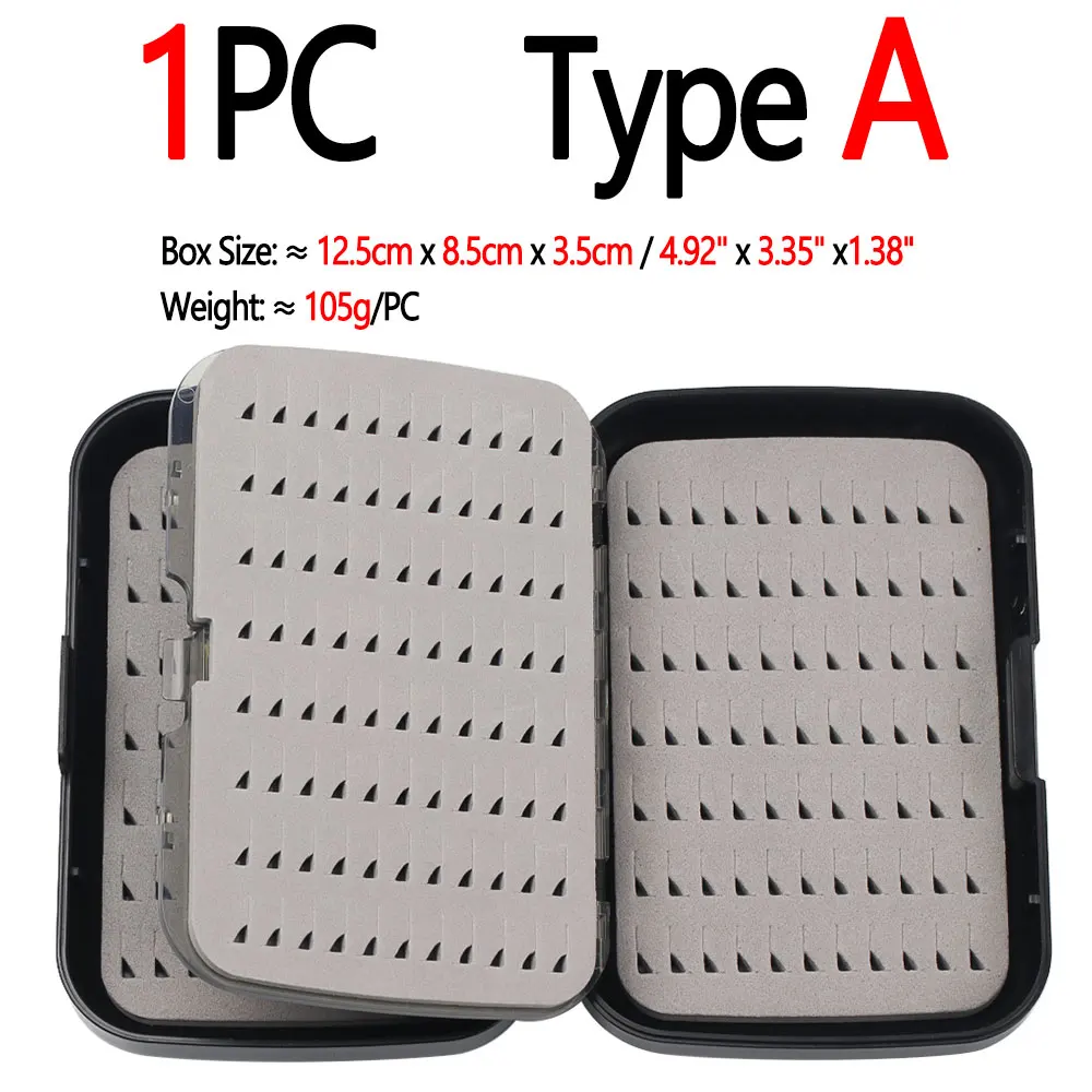 Bimoo 1PC Multi Faces Vliegendoos Midge Nimf Droge Natte Vliegen Forel Vissen Haak Lokmiddelen Aas Opbergdoos Kist Container Visgerei