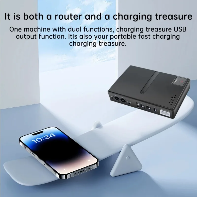 【Without Battery】Mini DC UPS Uninterruptible Power Supply 18650 Replaceable Battery Backup 5v 9v 12v 220V for Router Wifi Modem