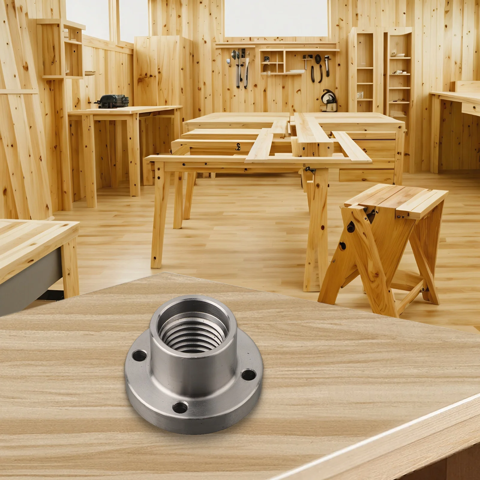 Wood Lathe Face Plate with 18TPI Threaded Chuck Flange Steel Construction for Effective Wood Turning Applications