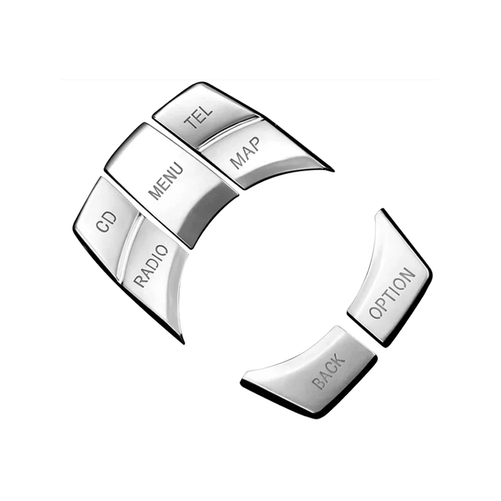 5x Chrome Car Multimedia Button Cover Trim For BMW 3 5 X1 X5 X6 Z4 E60 E61 E90 E70 E71 E72 E84 E89 Auto Para Accessoire Voiture