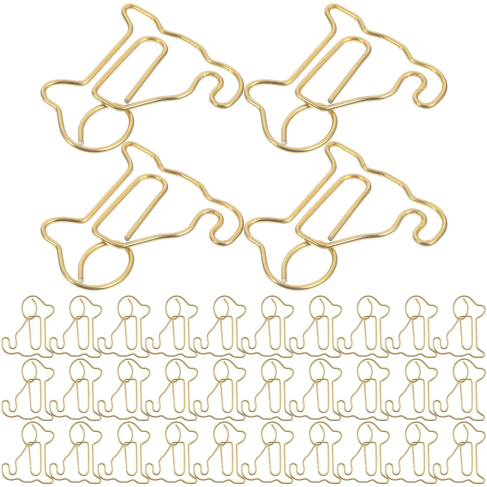 

50Pcs Sitting Dog Bookmarks Metal Paper Clips Office Supplies Small File ganizers Creative Desk Gifts Christmas Decorations
