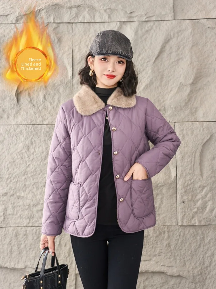 

Хлопковое пальто Thiened Fce с подкладкой, свободного кроя, теплое, для женщин среднего возраста, модное, всесезонное