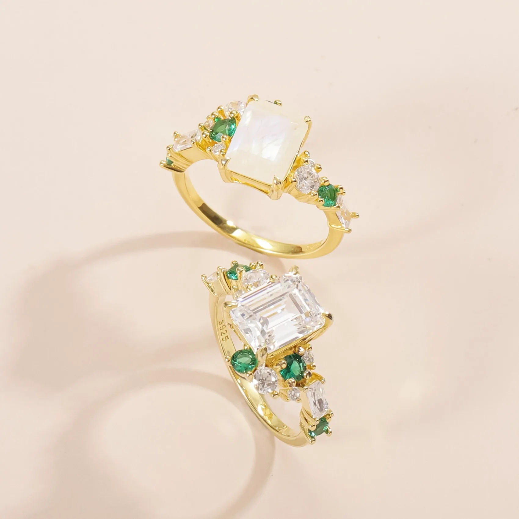 MUSHAN Luxury 3 carat emerald cut ring with certificate s925 sterling silver inlaid moissanite  large main stone ring niche