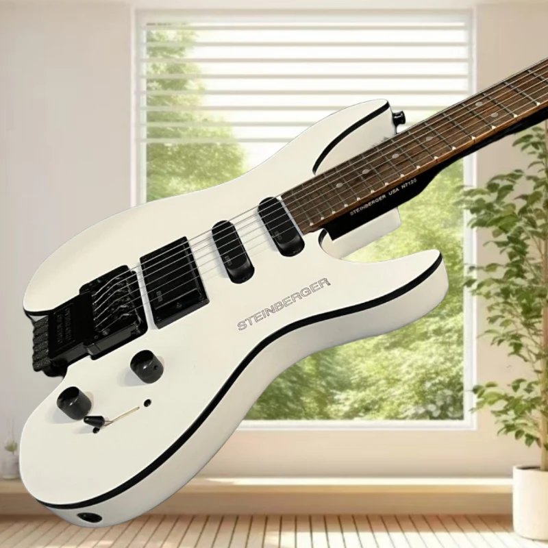 Pure White Headless Portable Electric Guitar HSH Pickup Avant-garde Fast Picking Minimalist Pure White Heavy Musician