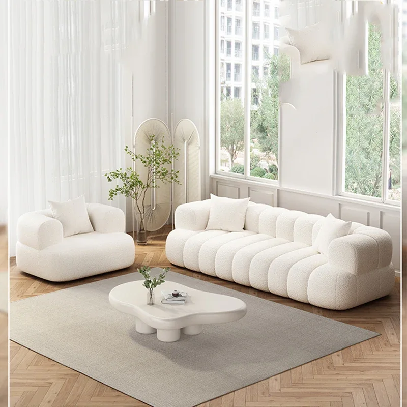 

Luxury Cream Sofa Floor French Lazy Cloud Couch Living Room Nordic Loveseat Modern Mid Century Muebles Garden Furniture