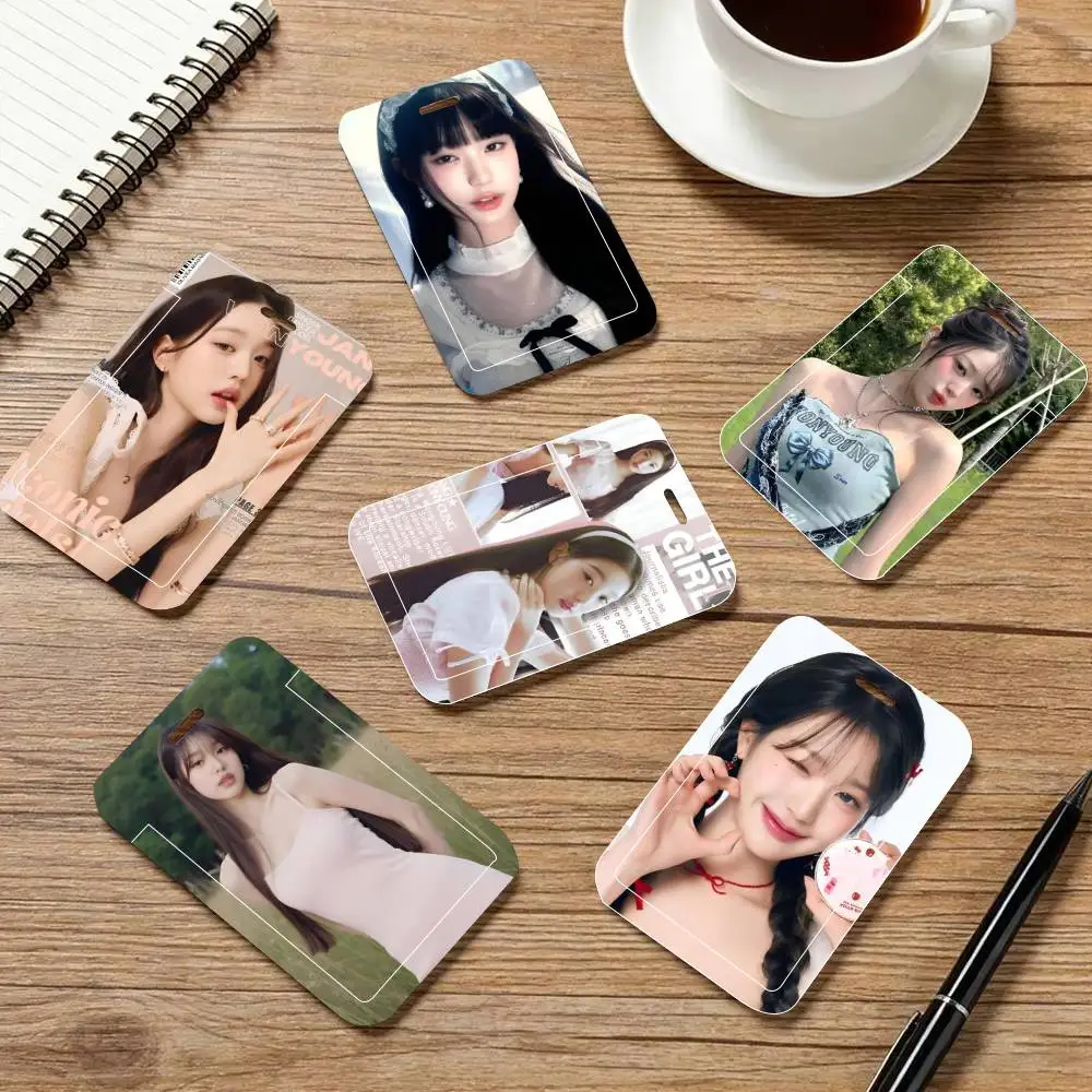 Jang Wonyoung - Porta Tarjetas de Identificación con Correa para el Cuello, Colgante, Porta Credenciales, Llavero, Estuche para Tarjetas de Trabajo, Regalo