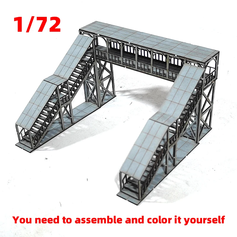 1/35 1/48 1/64 1/72 1/87 1/150HO N Maßstab Modellbausatz Miniatur-Diorama Architektonisches Gebäude Hausmodell Eisenbahn Unbemalte Brücke – Detail 8