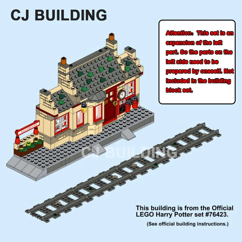 HP Movie Modello Moc Mattoni da costruzione Stazione Hogsmeaded Tecnologia di estensione Blocchi modulari Regali Giocattoli Set fai da te Assemblaggio MOC- 156778