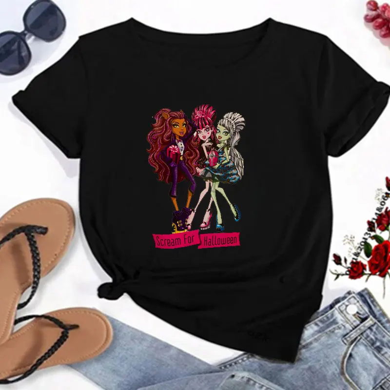 Fashion Venus Mcflytrap Monster High Classic Graphic Tshirts Cartoon Women T Shirt Girlfriend Tops Streetwear Short-sleev Tees