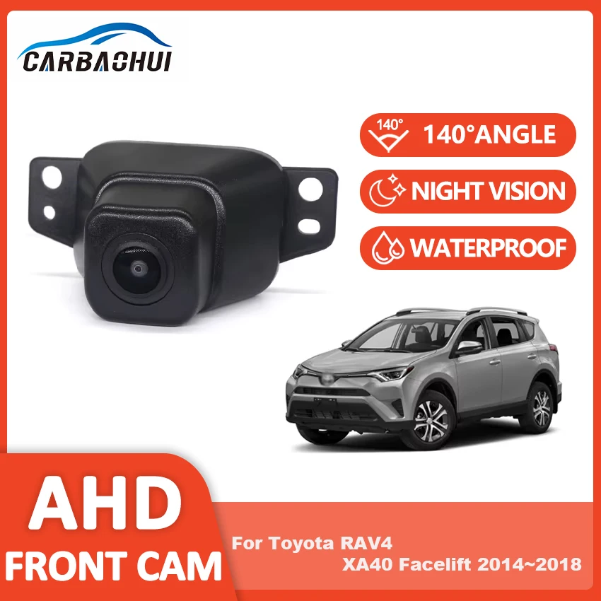 HD AHD 1080P Car Front View Grille Camera Night Vision Waterproof Auto For Toyota RAV4 XA40 Facelift 2014~2018