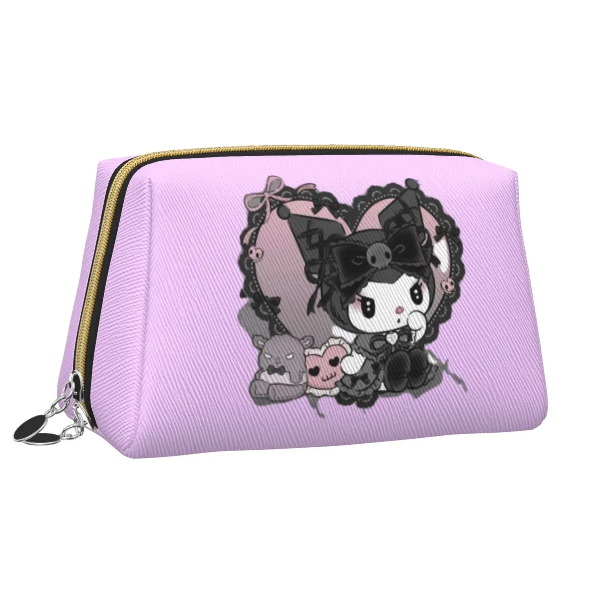 Kuromi Black Dress Storage Organizers Woman For Necessaries Print Makeup Pouch Daily Portable Vintage Cosmetic Bags