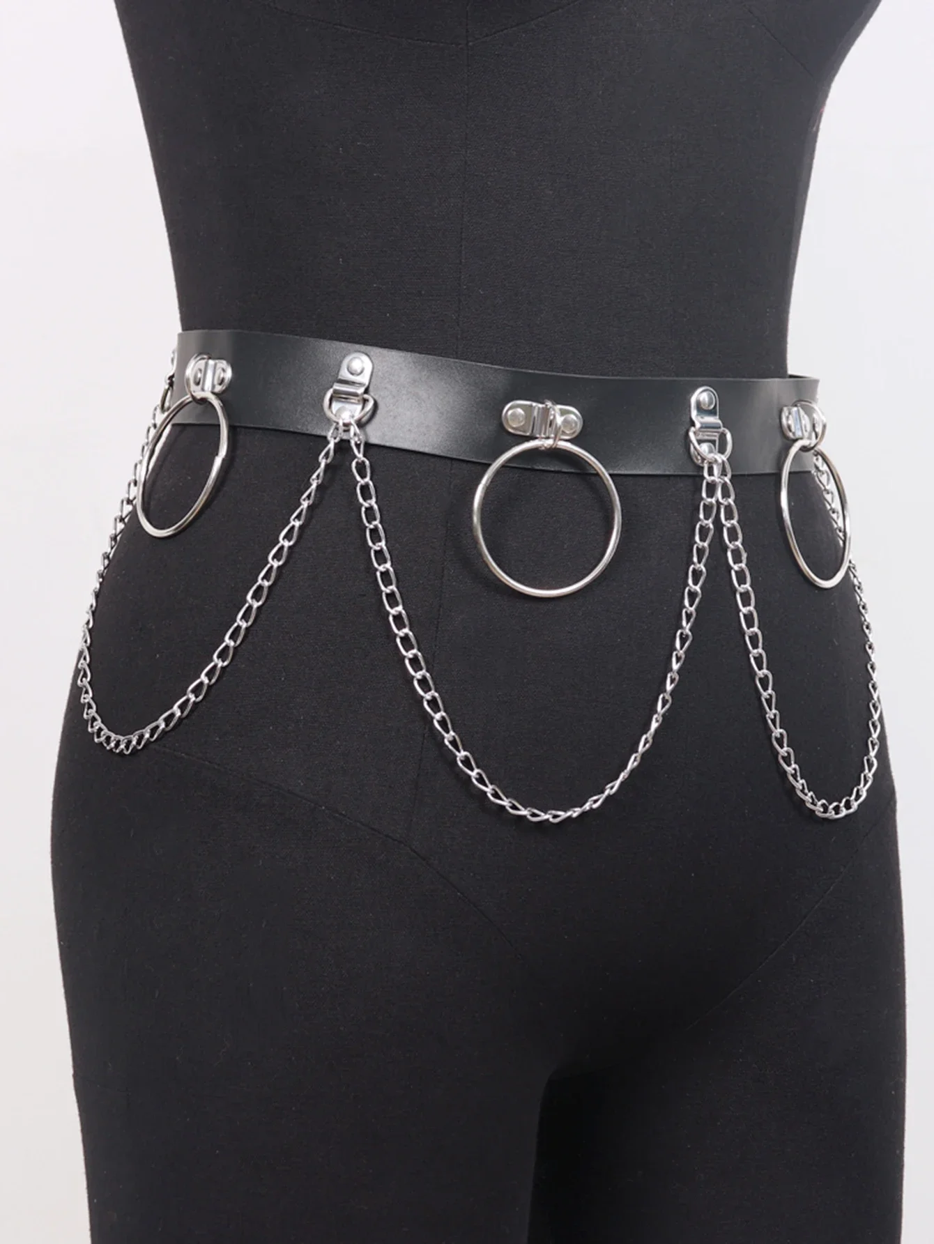 UYEE-arnés de pierna de cadena Sexy para mujer, liguero Bondage, lencería Bdsm, tirantes fetiche, medias de liga, arnés, ropa gótica Rave