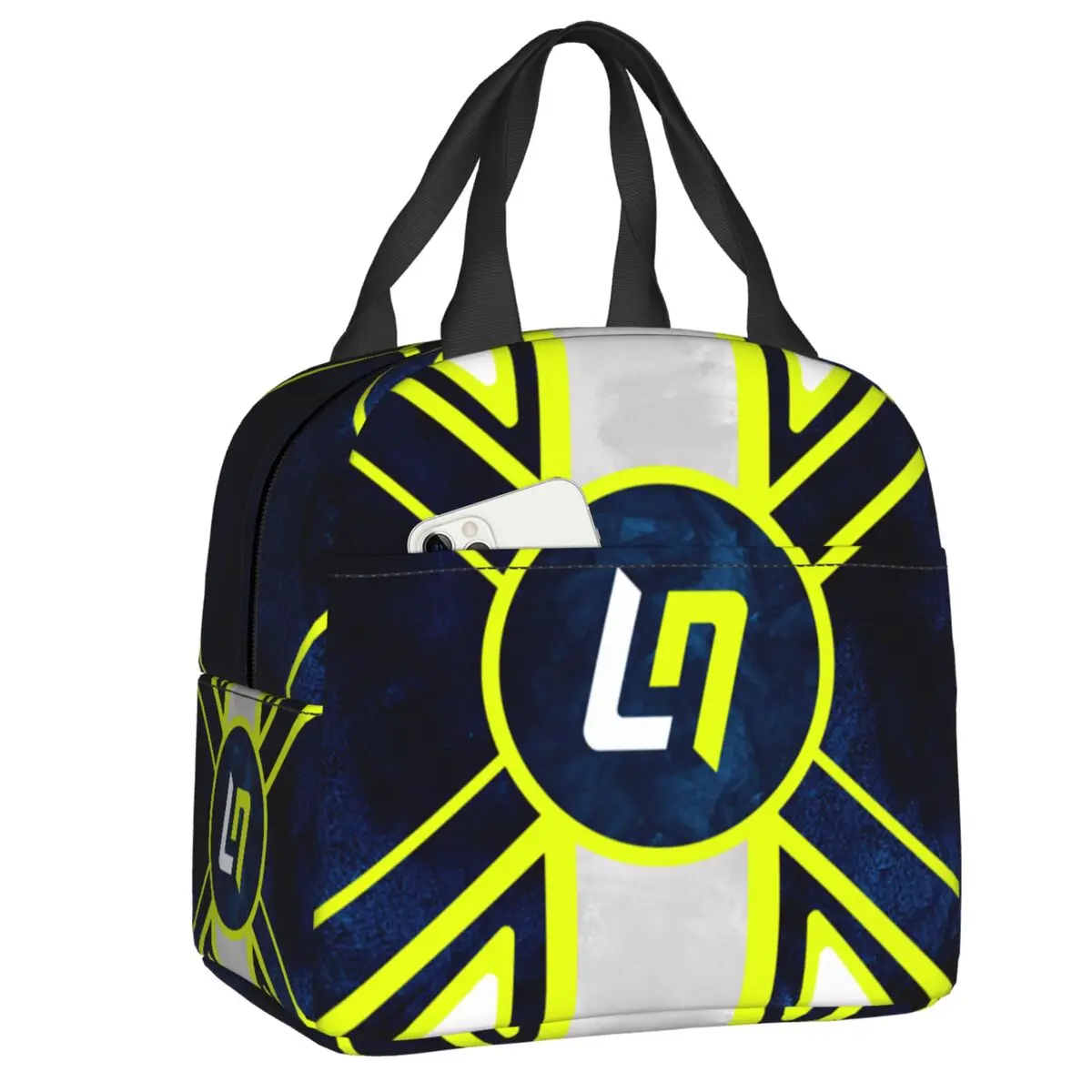 Custom L-Lando Norris Motorcycle Racing Lunch Box Leakproof Cooler Thermal Food Insulated Lunch Bag Portable Picnic Tote Bags