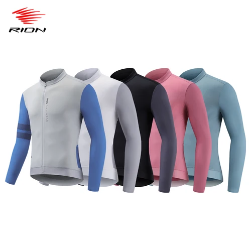 RION hombres bicicleta Jersey mangas largas Jerseys bicicleta de montaña MTB camisas UPF50 + protección solar Pro equipo ropa reflectante 15 ℃ -24 ℃