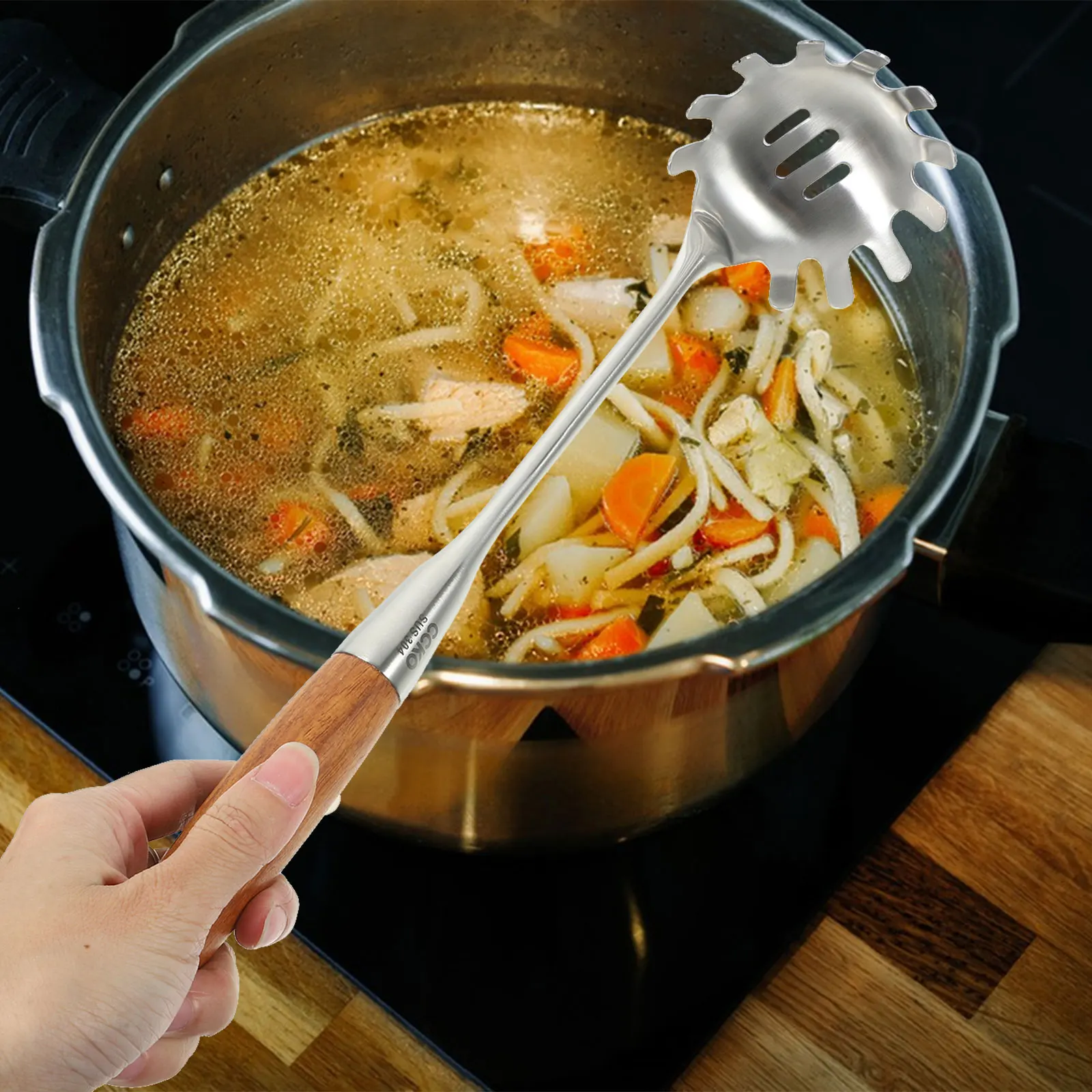 

Stainless Steel Spoon Shovel Pasta Spaghetti Kitchen Noodle Strainer Server Fork Colander Spoon Noodle Filter Kitchen