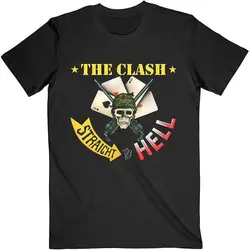 Officially licensed The Clash Straight To Hell Mens Black T Shirt The Clash Tee  High Quality 100%Cotton Short Sleeve